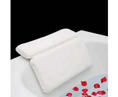 JinSu Badewannenkissen, PU Badekissen, Unterstützung für Kopf und Hals, Home Spa, Wasserdicht rutschfeste Kissen mit Saugnäpfen, Prämie Kopfstütze (30 * 40 cm)