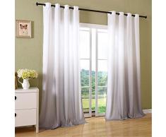 Schal Blickdicht Vorhang Ösen Gardine Microsatin Farbverlauf Microfaser, 2 Stück 245x140, Grau, 204252