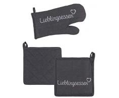 Ofenhandschuh und Topflappen Set | hitzebeständiger Topfhandschuh