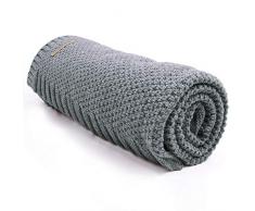 mimixiong Babydecke/Kuscheldecke/Strickdecke für Mädchen und Jungen, 100 cm x 80 cm(Grau)