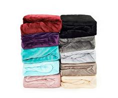 MALIKA kuschel flausch Cashmere-Touch Spannbettlaken Topper Boxspring 180x200-200x200 Winter Plüsch Bettwäsche Nicky-Teddy Coral Fleece, Designe:Silber