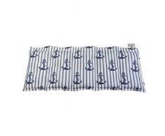 Kissenscheune Körnerkissen natur Kühlkissen Hirsekissen Wärmekissen Hirse Anker beige/blau 50x20 100% Baumwolle 200g/qm