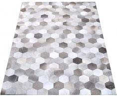 Zerimar Patchwork Kuhfell Teppich | Maßnahmen: 60x120 cm | Teppich Schlafzimmer | Teppich Schlafzimmer Vintage | Kuh Teppich Echt