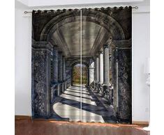 SFALHX Gardinen Blickdicht Ösen Gardinen Gardinen Wohnzimmer Thermo Gardinen Blickdicht Kinder Vorhänge Schlafzimmer Dekoschals Gardine 2 x B140 x H245cm/Türöffnung