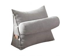 VERCART Lesekissen Rückenkissen für Lesen Couch Sofa Nackenrolle tv Kissen 60cm Grau