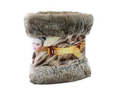 Gözze Edle Felloptik Wohndecke, Design Kodiakbär, Grau, 40061-150200