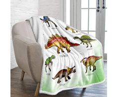 WONGS BEDDING Kuscheldecke Sherpa Decke Flanell Mikrofaser 150x200cm Dinosaurier Gedruckte Decke Fleecedecke Weich Dicke Wohnzimmerdecke Tagesdecke Sofadecke zweiseitige Decke für Kinder Jungen