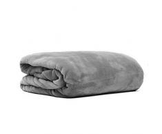 Pink Papaya Cashmere-Feeling Kuscheldecke XXL, Supersoft Flannel Fleece Tagesdecke 200x150, Grau/Charcoal