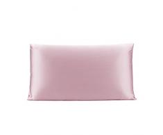 OLESILK 100% Seide Kissenbezug Kissenhülle Haar- und Hautpflege mit Verstcktem Reißverschluss 19 Momme 1 Stück Lotos 40×80cm