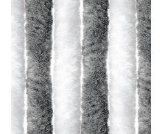 EXPLORER Flauschvorhang Türvorhang 90x200 Chenille Silber anthrazit