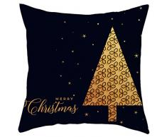 Kissenbezug,45cm*45cm Baumwolle Leinen Sofa Kissenbezug Home Decor,Schwarz Weihnachten Gold Folie Druck Weich Merry Christmas Kissenhülle Drucken Färben Sofa Bett Home Decor (F)