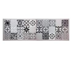 HOMEFACTO:RI Küchenläufer Brücke Läufer Kachel Fliesen Mosaik grau | Anti-Rutsch Waschbar, Größe:ca. 45 x 145 cm, Designs:Mosaik | grau schwarz