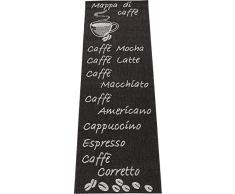 Küchenläufer / Küchenmatte / Dekoläufer für Küche und Bar / Esszimmer / Teppich / Läüfer / Küchenläufer / Küchendeko Cappuccino / Latte Macchiato / Caffe / Espresso / Größe ca. 67 x 180 cm (Anthrazit)