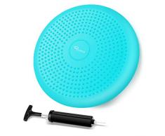 Ryaco Balancekissen, Ballsitzkissen inkl. Pumpe 33cm Balance-Kissen, Sitzballkissen, Noppenkissen für Fitness, Reha, Rückentraining und Coordination, Anti-Burst Sitzkissen Balance Board Wackelbrett