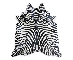 Teppich aus Kuhfell, Farbe: Zebra Safari Schwarz und Weiß, Größe 210 x 180 cm, Premium - Qualität von Pieles del Sol aus Spanien