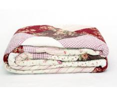 1001 Wohntraum P12-4 New Quilt V 230 x 250 cm Rosa Blumen Plaid Tagesdecke Patchwork Landhaus Shabby Decke