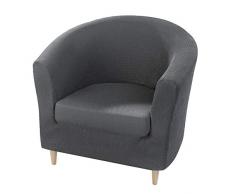 BEAUTEX Milan Sofahusse für Ecksofa, Clubsessel, 1er, 2er, 3er Sitzer, elastische Stretch Husse, Farbe wählbar (Clubsesselhusse Grau)