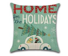 Nunubee Kissenbezug Hohe Qualität bettwäsche Wohnkultur Weihnachten-Serie Dekorative Kissenhülle Sofakissen zierkissen Elch Weihnachtsmann Gedruckt Glocke Elf Rentier Rudolph Festive, Auto 2 45x45cm