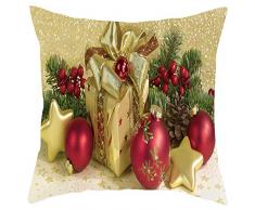 Dekorativ Kissenbezug,1 Stück Weihnachten Kissenbezug Dekokissen Haus Dekoration,Platz Dekorative Setzen Fall Zierkissen Kissenhülle Weihnachtsdeko 45x45cm (D)