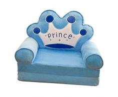 B Blesiya Sofabezug Kindersessel Kindersofa Sofahusse Sesselbezug Sitzbezug Sesselüberwurf - Blau Krone