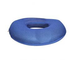 ZCPDP Ringförmiges Rollstuhlkissen Atmungsaktiv Richtige Sitzhaltung für die Steißbein-Rückenstütze Rollstuhlkissen Anti-Dekubitus-Kissen für Büroautos,Blue,45x40cm