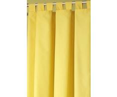 Gardinen Vorhang BLICKDICHT, moderner Schlaufenschal mit Kräuselband, Farbe GELB HxB 175 x 140 cm, Microfaser