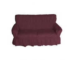 Qool24 Sofahussen 100% Baumwolle Sofahusse Couchhusse Sofabezüge Sesselbezug in Bordeaux 2er