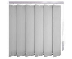 Sonnenschutz-HH® - Lamellenvorhang grau Leinenoptik mit Streifen lichtdurchlässig - Breite 175 cm x 55 cm Höhe - Lamellenbreite 127mm Vertikaljalousie Vertikalanlage Schiebevorhang
