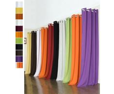 Vorhang Blickdicht Schal, 2 Stück 245x140 (HxB) Matte unifarbene Gardine mit Ösen, Grau Material aus Microsatin Micofaser-Gewebe, 204050