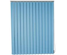 etusimo Lamellenvorhang Vertikaljalousie nach Maß 11 Farben Lamellen Blickdicht lichtdurchlässig Schiene Silber Tür Fenster Sonnenschutz Blendschutz (Breite 40-60 cm x Höhe 200,1-220 cm, Hellblau)