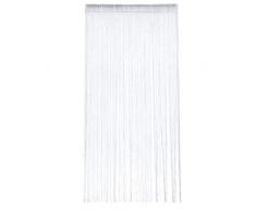 SEVENHOPE Fadenvorhang im Tautropfen Design Fadenvorhang Fadenstore Raumteiler Fliegenschutz oder als Festliche saisonale Dekoration 95cm x 200cm (weiß)