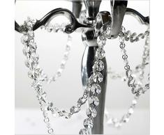 Musuntas 5m Hängende Kristall Hochzeit Dekoration Weihnachten Perlen Girlande Glas Strand / 14mm Crystal Clear Acryl Octagonal Bead Garland Strand Vorhang Weihnachten Hanging Hochzeitsdeko Bäume Center