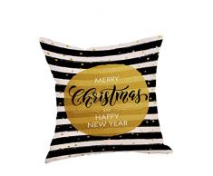 AMUSTER Merry Christmas Happy New Year Weihnachten Sofa Bett Home Decor Kissen Fall Kissenhülle Bettwäsche Square Flachs Fall dekorative Kissen (I)