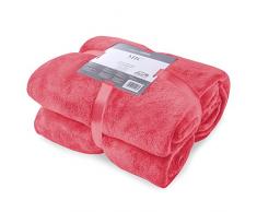 DecoKing 22900 Kuscheldecke 160x210 cm rot Decke Microfaser Mikrofaserdecke Fleecedecke Wohndecke Tagesdecke Fleece weich sanft kuschelig red Mic