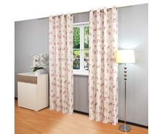 Gräfenstayn® Rosemarie - blickdichte Gardine mit Ösen und stilvollem Rosen-Design - Maße (Länge x Breite): 245x140cm - Öko-Tex Standard 100 Vorhang für Schlafzimmer, Wohnzimmer und viele weitere Räume