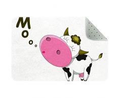 LORVIES Happy Cow-Teppich, rutschfest, Fußmatte für Wohnzimmer, Schlafzimmer, 61 x 40,6 cm, Polyester, multi, 80x50xm/31x20in