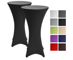 Beautissu 2er Set Stretchhusse Stehtisch Stella Ø 80-85 cm - Edle Stretch Stehtischhusse als Husse Tischüberzug in Schwarz