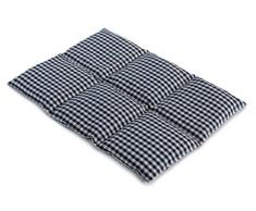 Traubenkernkissen groß 6-Kammer 40x30cm | Bio Stoff blau-weiß | Wärmekissen Körnerkissen