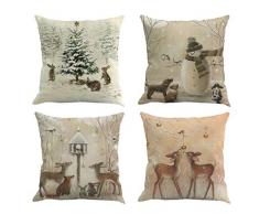 duquanxinquan Kissenbezug Merry Christmas kissenhülle Santa Christmas Tree weich Quadrat 45 x 45cm