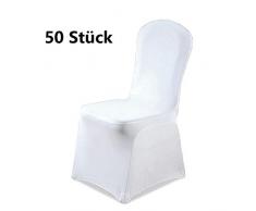 VINGO 50 Stück Stuhlhussen Weiß Universell Stuhlbezüge Stuhlhussen Elastik Stuhl Abdeckung für Hochzeiten und Feiern Pflegeleicht und Langlebig