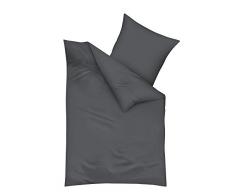KAEPPEL Feinbiber-Bettwäsche unifarben, 3-tlg. anthrazit, 200X200 CM