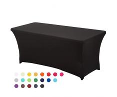 HAORUI Stretch Rechteckige Tischhussen, Elastische Tischdecken, Spandex Lycra Hussen als Deko für Hochzeit, Feiern (183 * 76 * 76cm Schwarz)