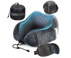 Nackenkissen Reisekissen, Memory Foam Reise Nackenkissen mit ergonomischer Stützfunktion U-förmige Nackenhörnchen für Flugzeug, Auto, Zuhause und Büro (Grau)