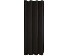 Bestlivings Blickdichte Schwarze Gardine mit Kräuselband in 140x245 cm (BxL), in vielen Größen und Farben
