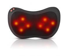 Massagekissen, 8 beheizte Shiatsu-Nackenmassagegeräte, einstellbare Intensität bei Hitze, Knetmassage für Schultern, Gebärmutterhals, unteren Rücken, Wade, Beine, Fuß, Zuhause, Büro und Auto