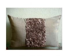Luxus Braun Lenden-Kissenbezug, Strukturierter Ribbon Lenden-Kissenbezug, 30x50 cm Lenden-Kissenbezug, Modern Lenden-Kissenbezug, Rechteck Seide Lenden-Kissenbezug - Champagne Brown Love