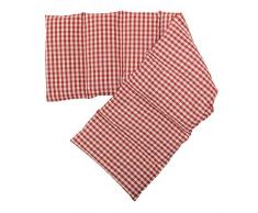 Bio-Bio Dinkelkissen XXL 8-Kammer, 75x20cm - Wärmekissen Körnerkissen für Mikrowelle und Backofen (Bio Füllung Dinkel & Bio Stoff rot-weiß)