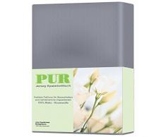 aqua-textil Pur Jersey Spannbettlaken 140x200-160x220 cm dunkel grau Wasserbetten Boxspringbetten Mako Baumwolle