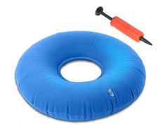 Orthopädisches Sitzkissen - für Hämorrhoiden & Rückenschmerzen - Anti Dekubitus Kissen, Donut Sitzring - Aufblasbar - Steißbein Schmerzlinderung, Geburt, Schwangerschaft, zu Hause, Auto & Büro