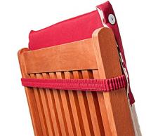 Detex® Stuhlauflage Vanamo 6er Set Wasserabweisend Hochlehner Auflage Sitzauflage Stuhlkissen Polsterauflage Rot Weiß